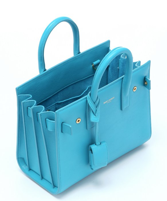 Lyst Saint Lau Turquoise Leather Baby Sac De Jour Mini Gallery
