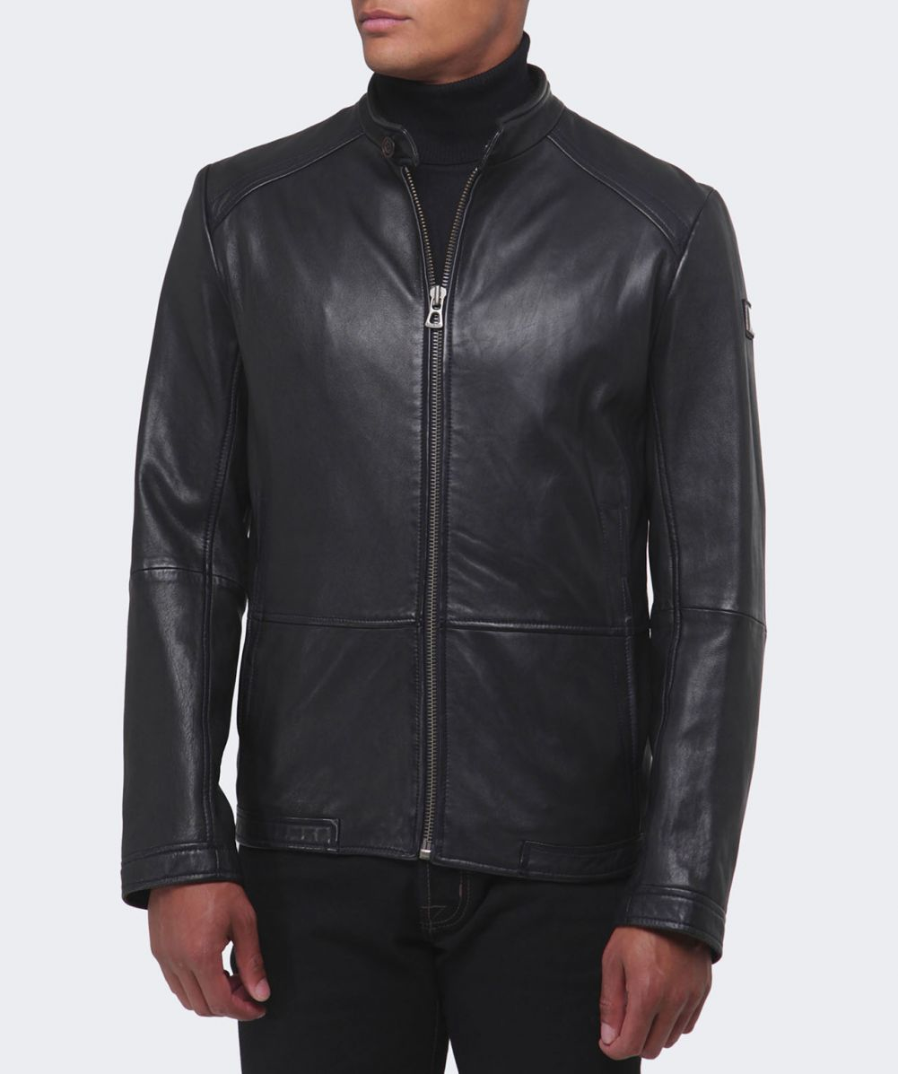 Boss Orange Jelon Leather Jacket In Black For Men Lyst Gallery