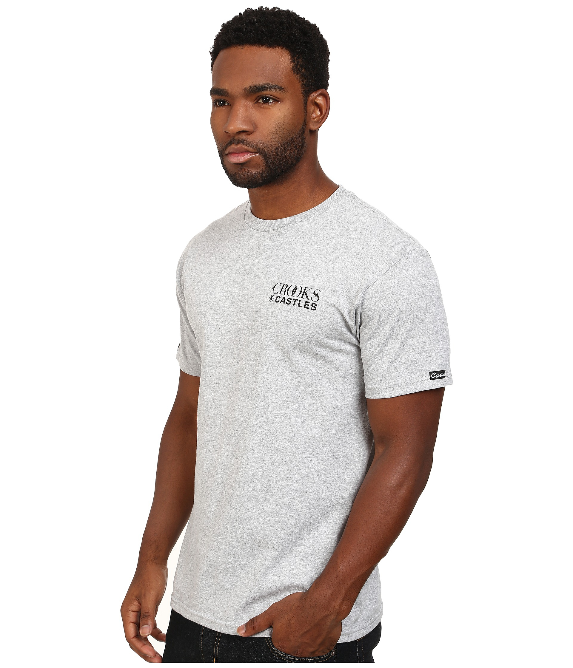 Crooks and castles Ruling Elite Club Knit Crew T-Shirt in Gray for Men ...