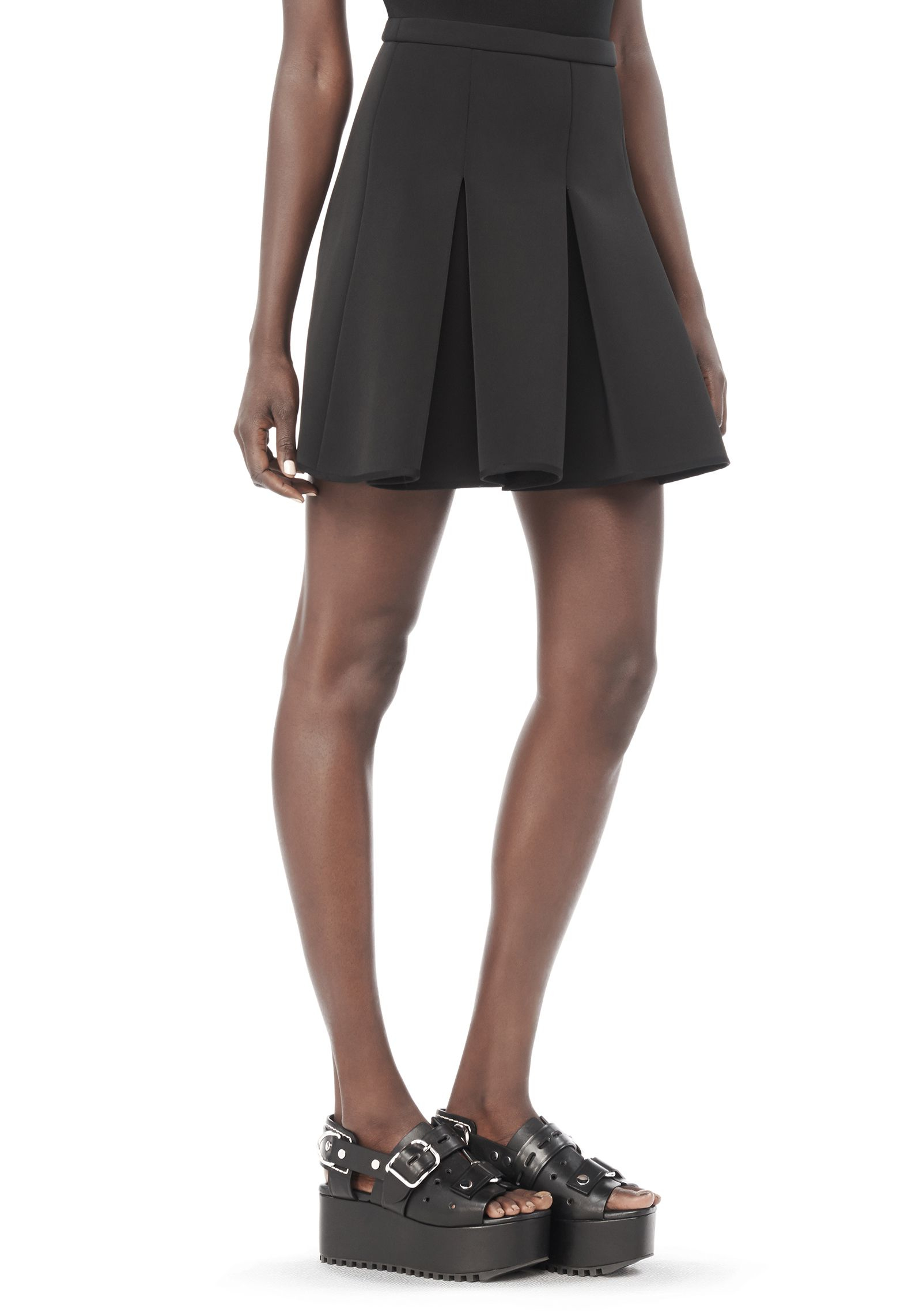 Lyst - Alexander Wang Inverted Pleat-front Mini Skirt in Black