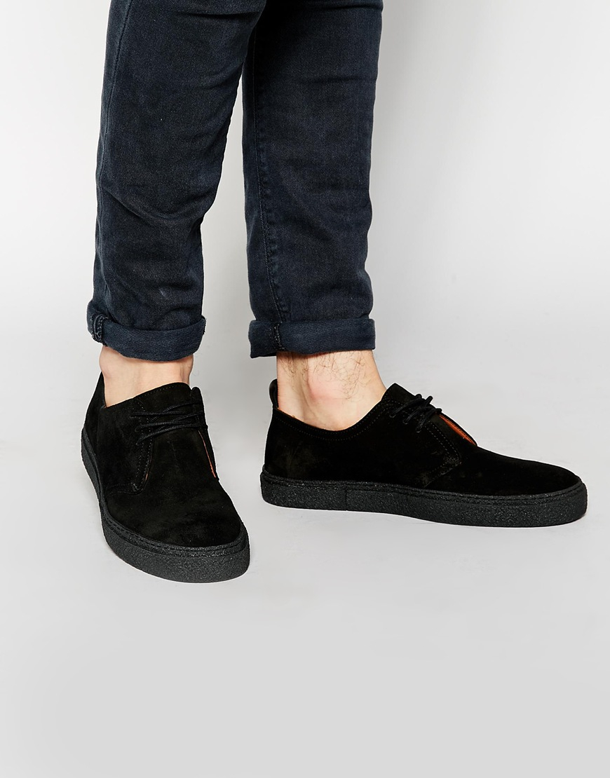 Lyst - Fred Perry Laurel Wreath Linden Suede Shoes in Black for Men Gallery