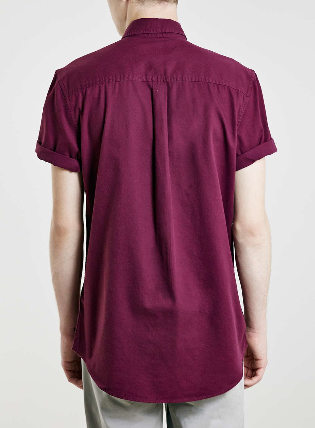 burgundy short sleeve shirt mens