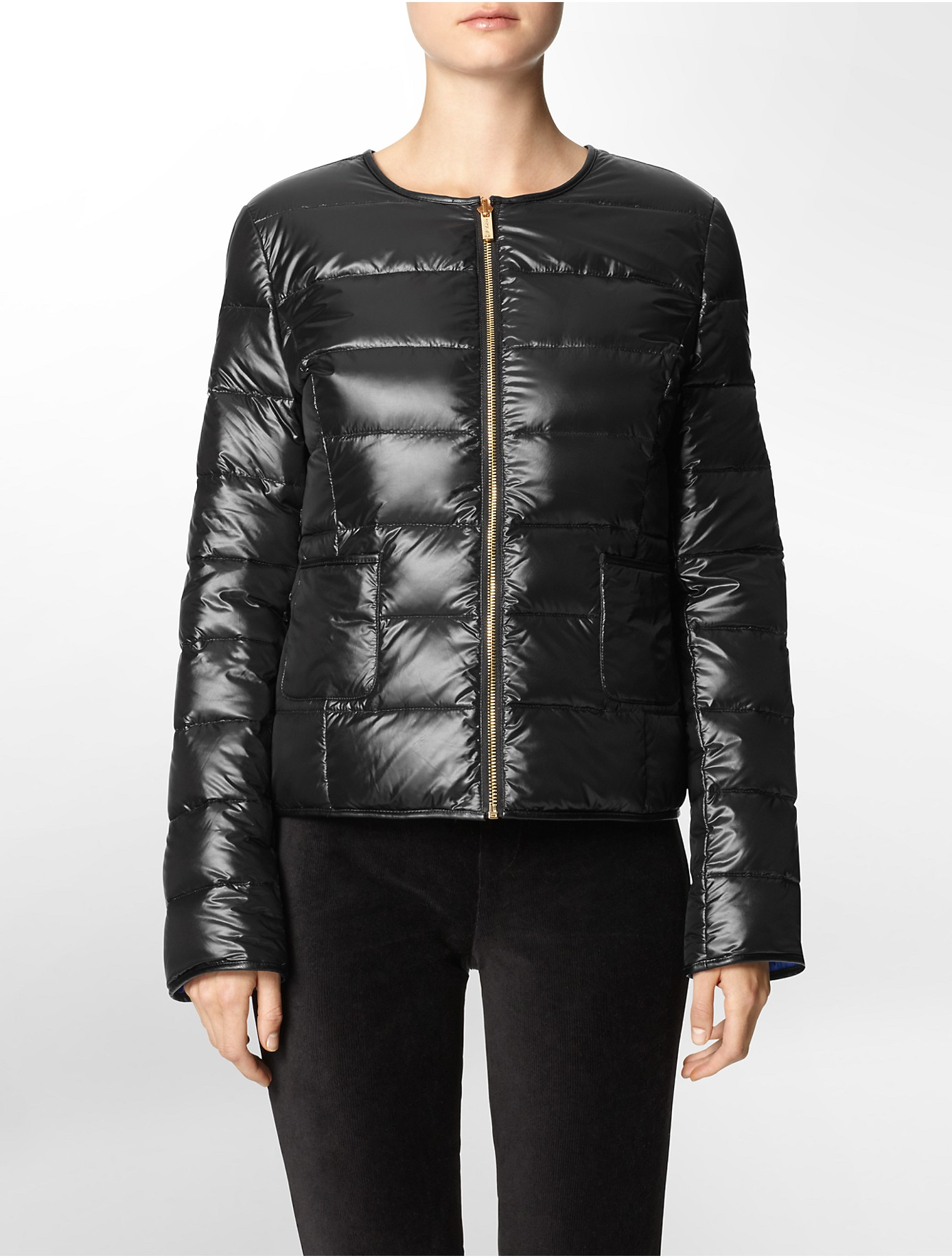 calvin klein colour block puffer jacket