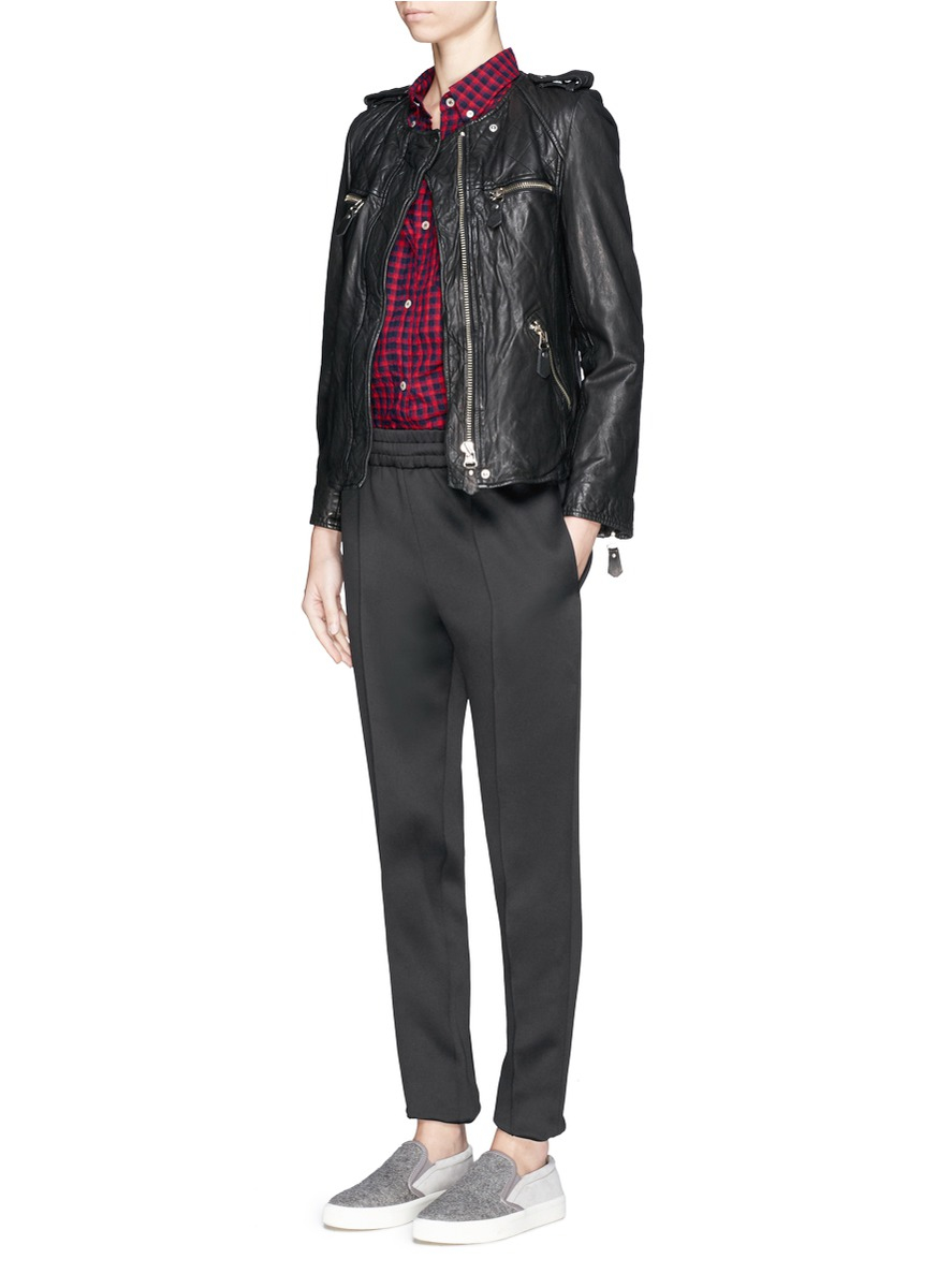 Étoile Isabel Marant Kady Washed Leather Biker Jacket In Black Lyst Gallery
