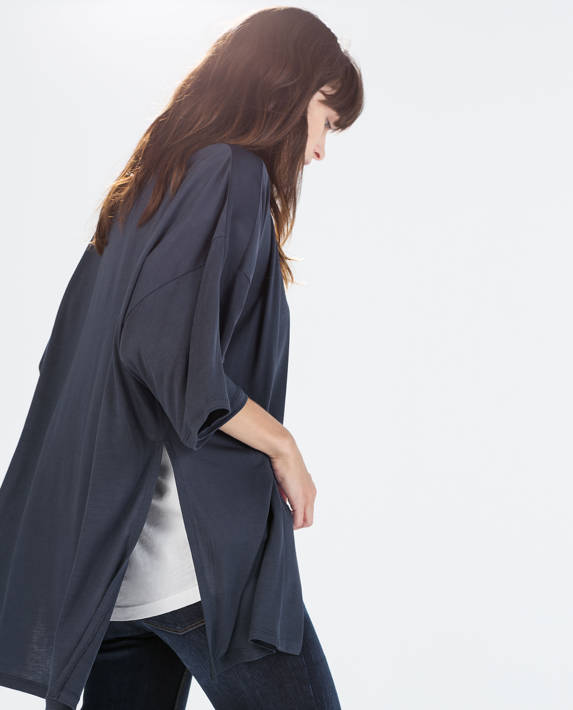 Zara Basic Kimono Jacket in Blue (Dark navy) Lyst