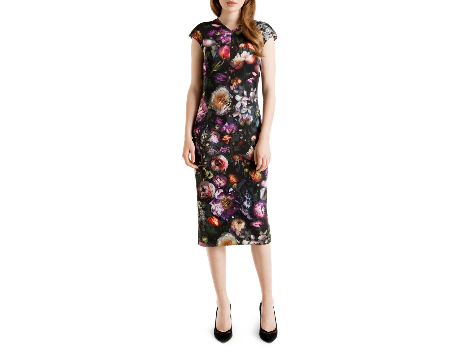 Lyst - Ted Baker Raisie Floral Midi Dress