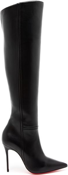 Christian Louboutin Armurabotta Leather Kneehigh Boots in Black | Lyst