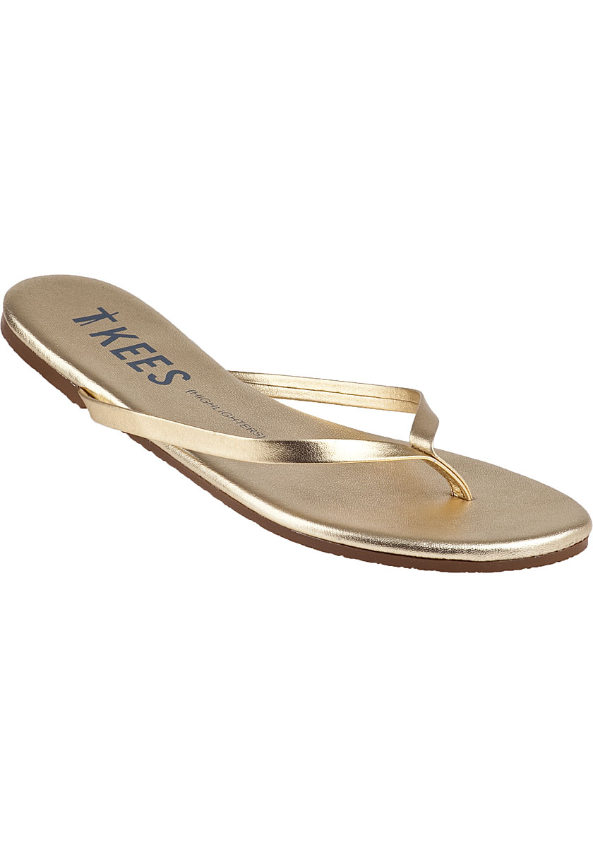 Tkees Highlighter Flip Flop Blink Gold Leather in Metallic | Lyst