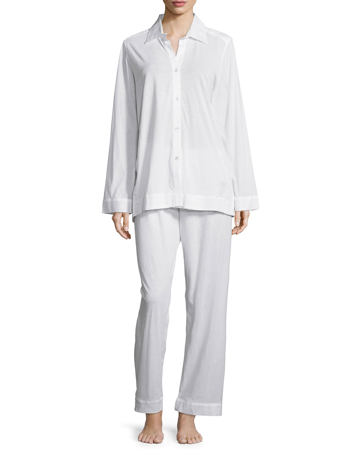 Lyst - Donna Karan Pima Cotton Pajama Set in White
