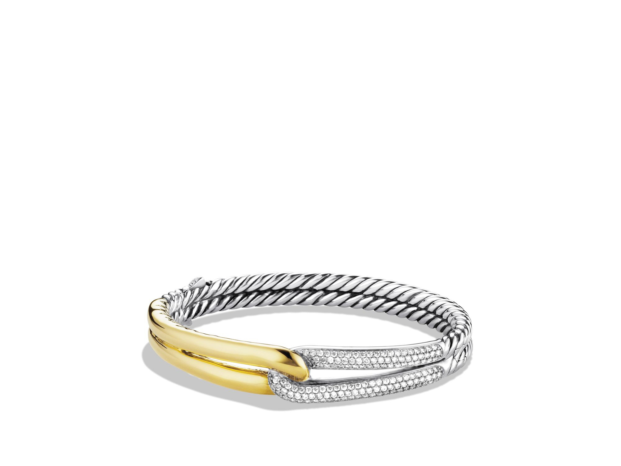 David yurman Labyrinth Single-loop Bracelet With Diamonds & Gold in ...