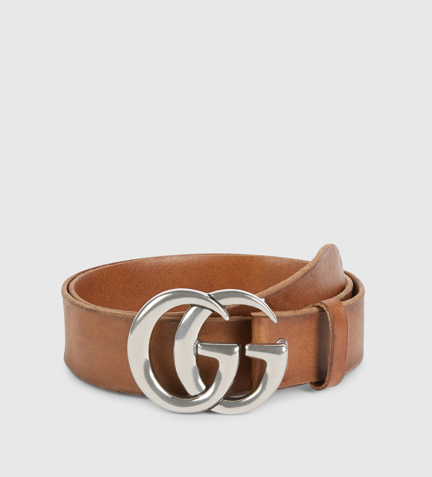 Lyst - Gucci Leather Belt With Double G Buckle in Brown for Men