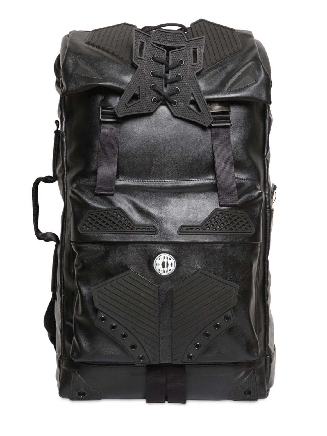Ktz Lace-up Faux Leather Backpack in Black for Men - Lyst