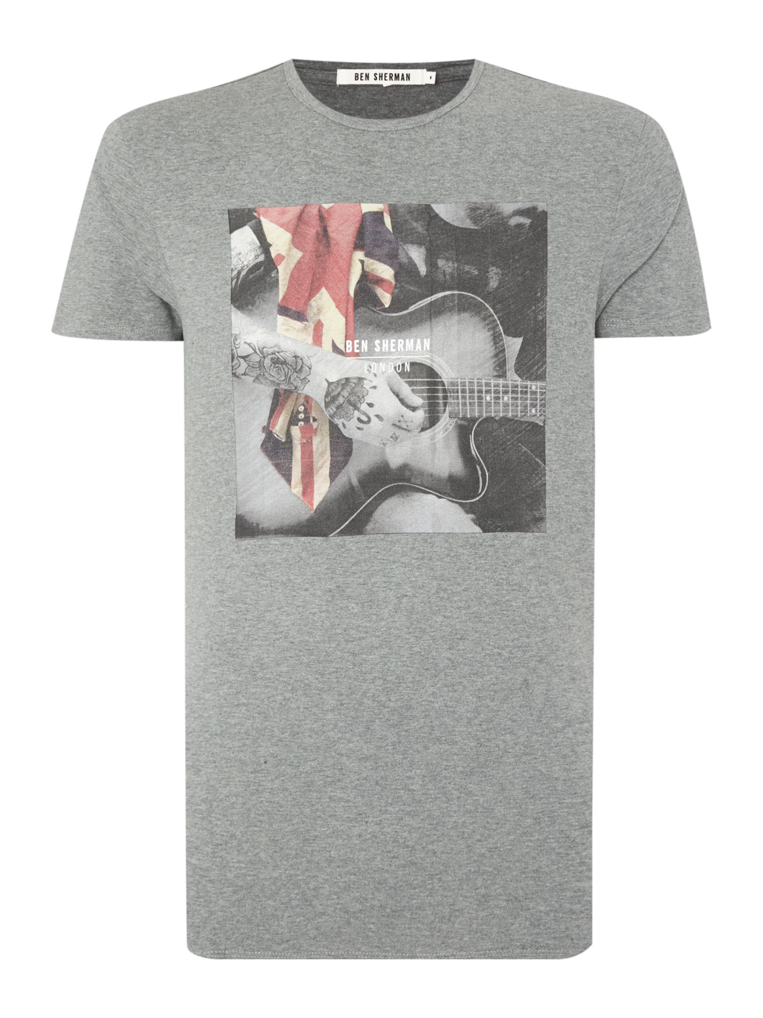 Ben Sherman Union Jack Guitar Print T-shirt in Gray for Men (Grey Marl ...