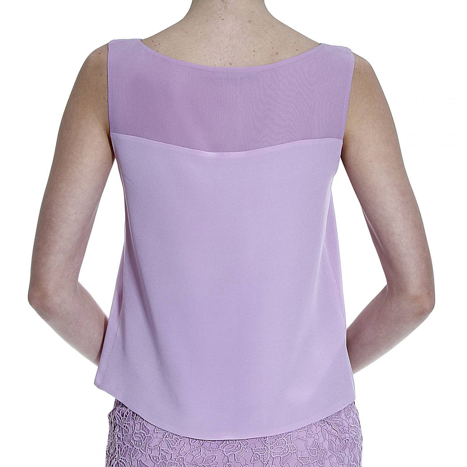 Ermanno scervino Top Sleeveless Silk in Purple (Lilac) | Lyst