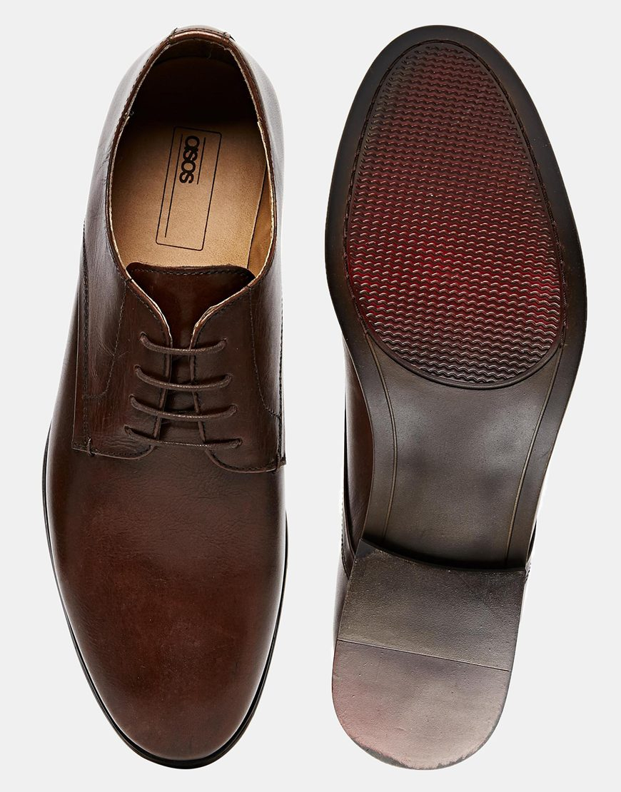 Asos Derby Shoes In Leather in Brown for Men | Lyst