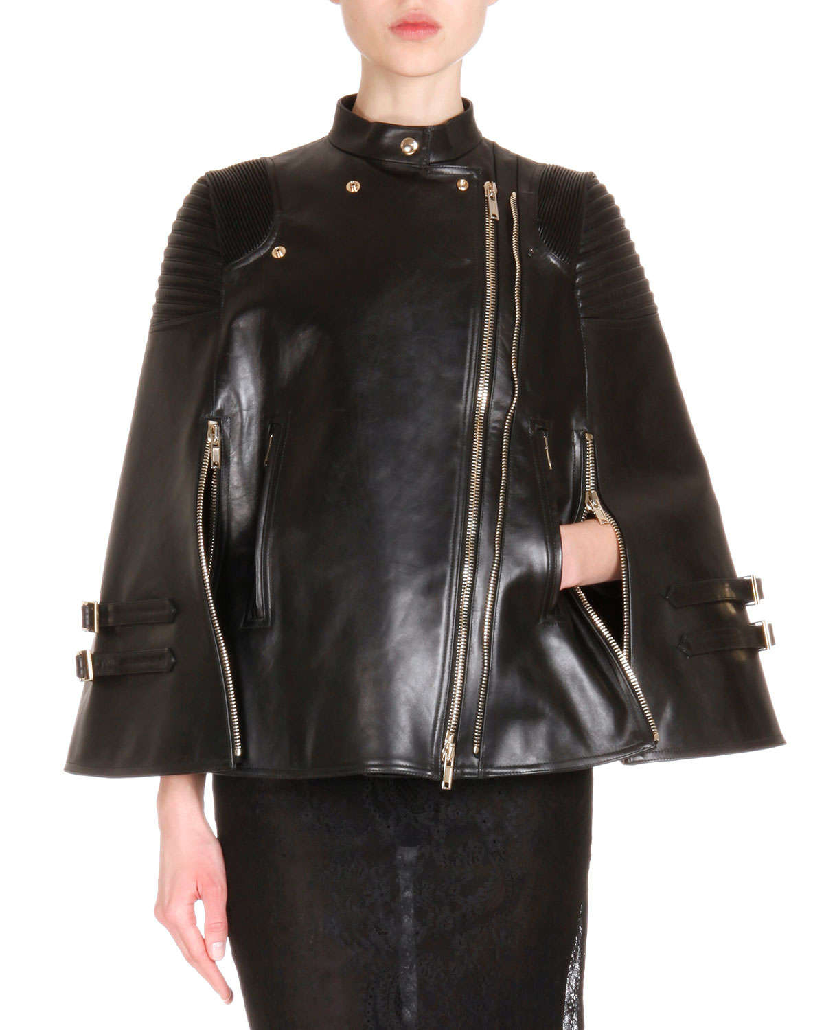 Geren ford asymmetrical zip leather jacket #5