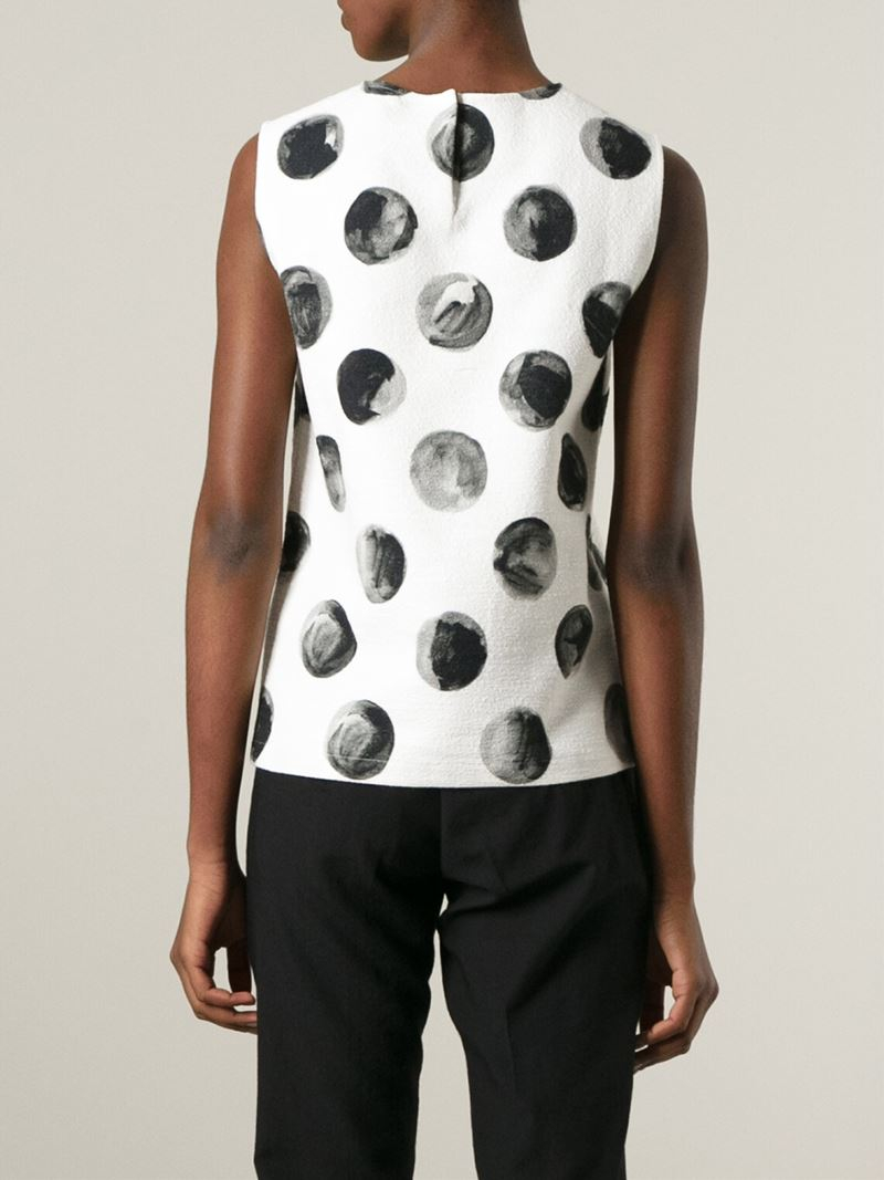 Round Neck Polka Dot Print Tank Top