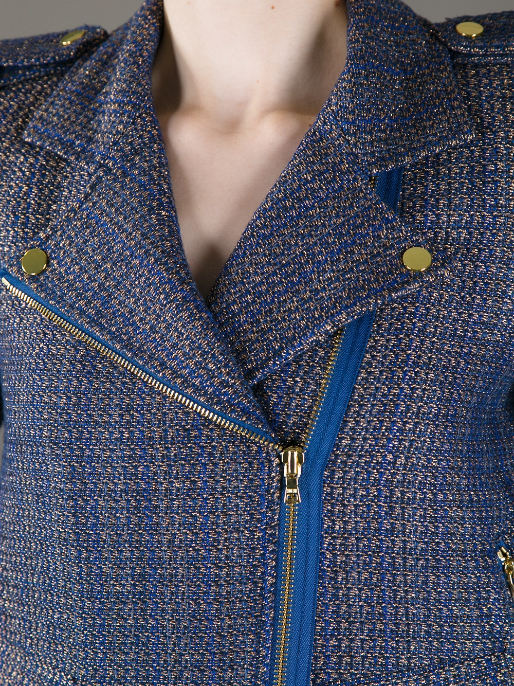 Lyst - Alice + olivia Aliceolivia Cropped Army Jacket in Blue