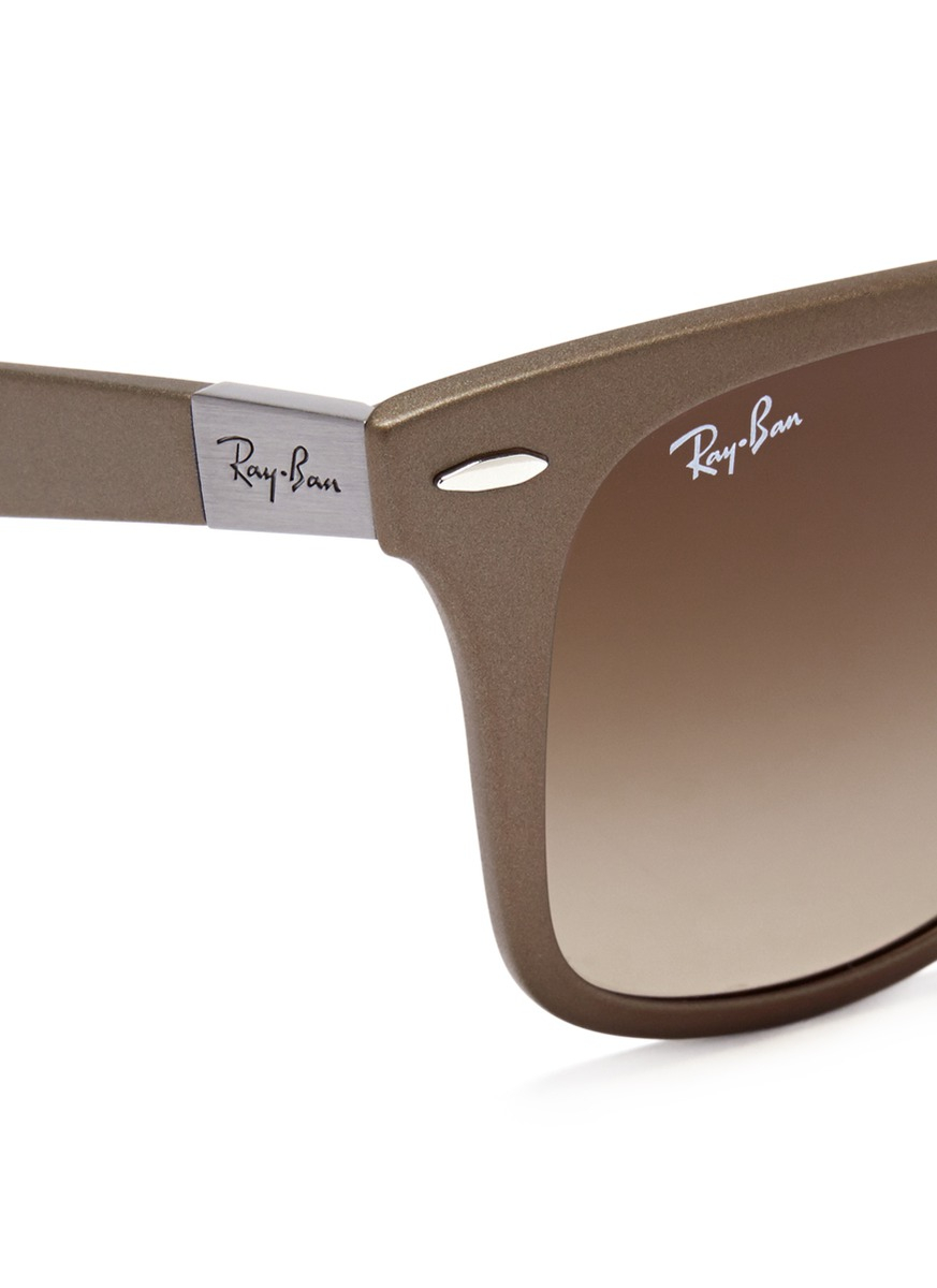 Lyst Ray Ban Original Wayfarer Matte Metallic Sunglasses In Brown 