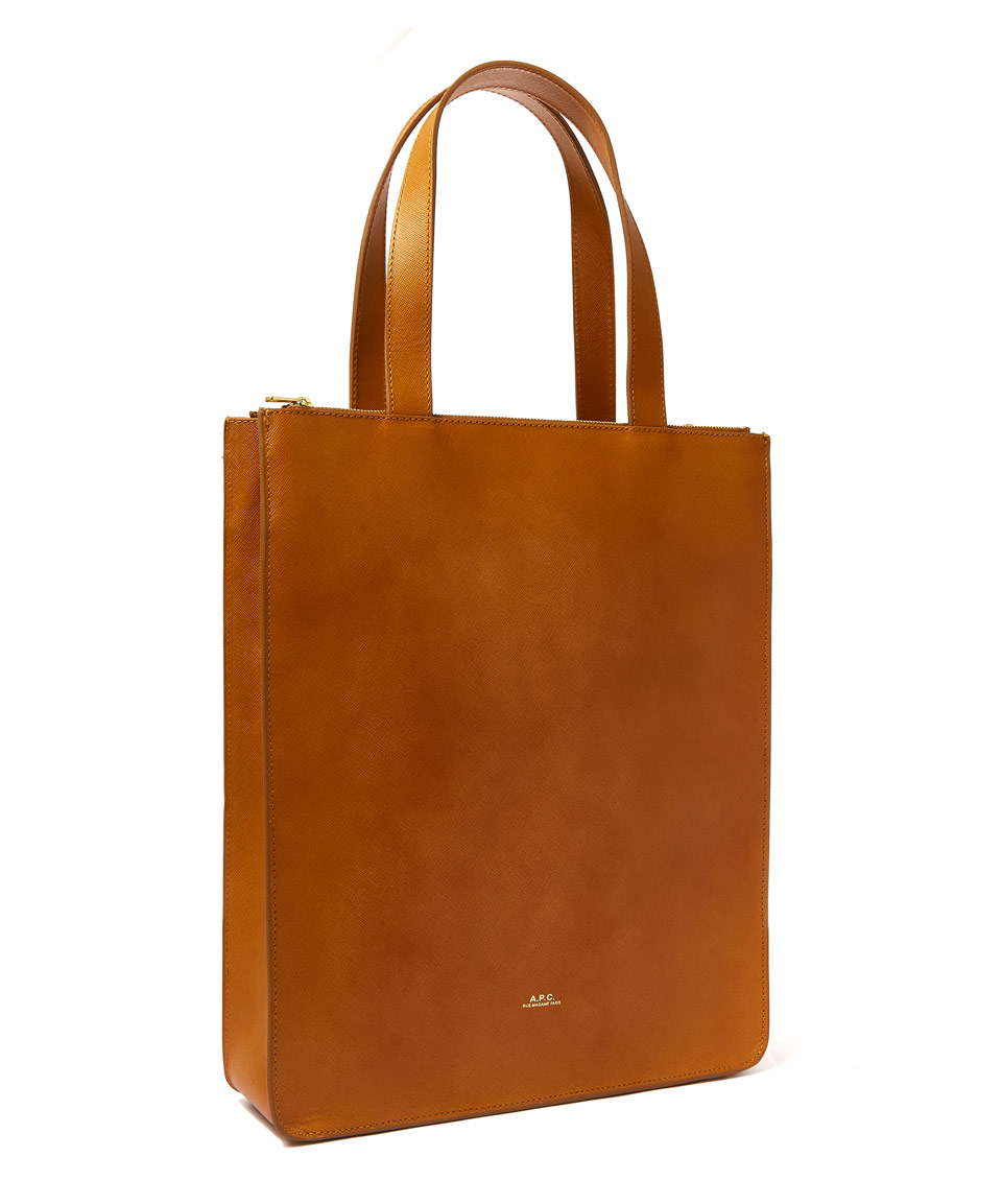 Lyst - A.P.C. Camel Leather Tote Bag in Orange