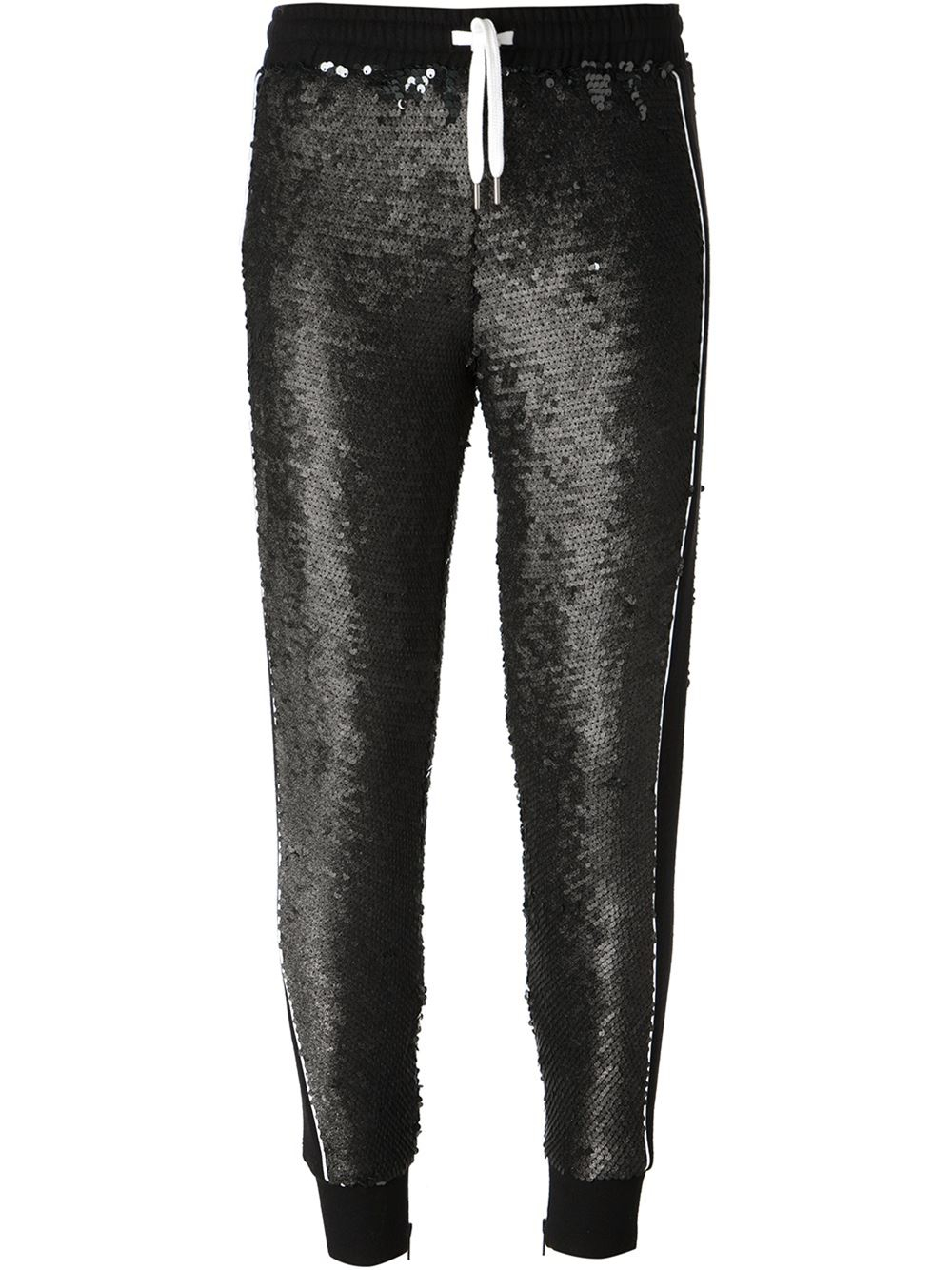 black sequin jogger pants