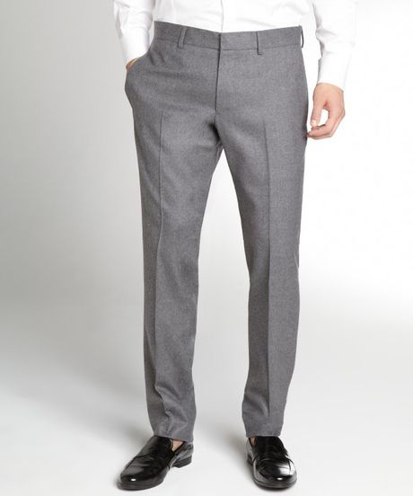 Gucci Light Grey Wool Flat Front Trousers in Gray for Men | Lyst