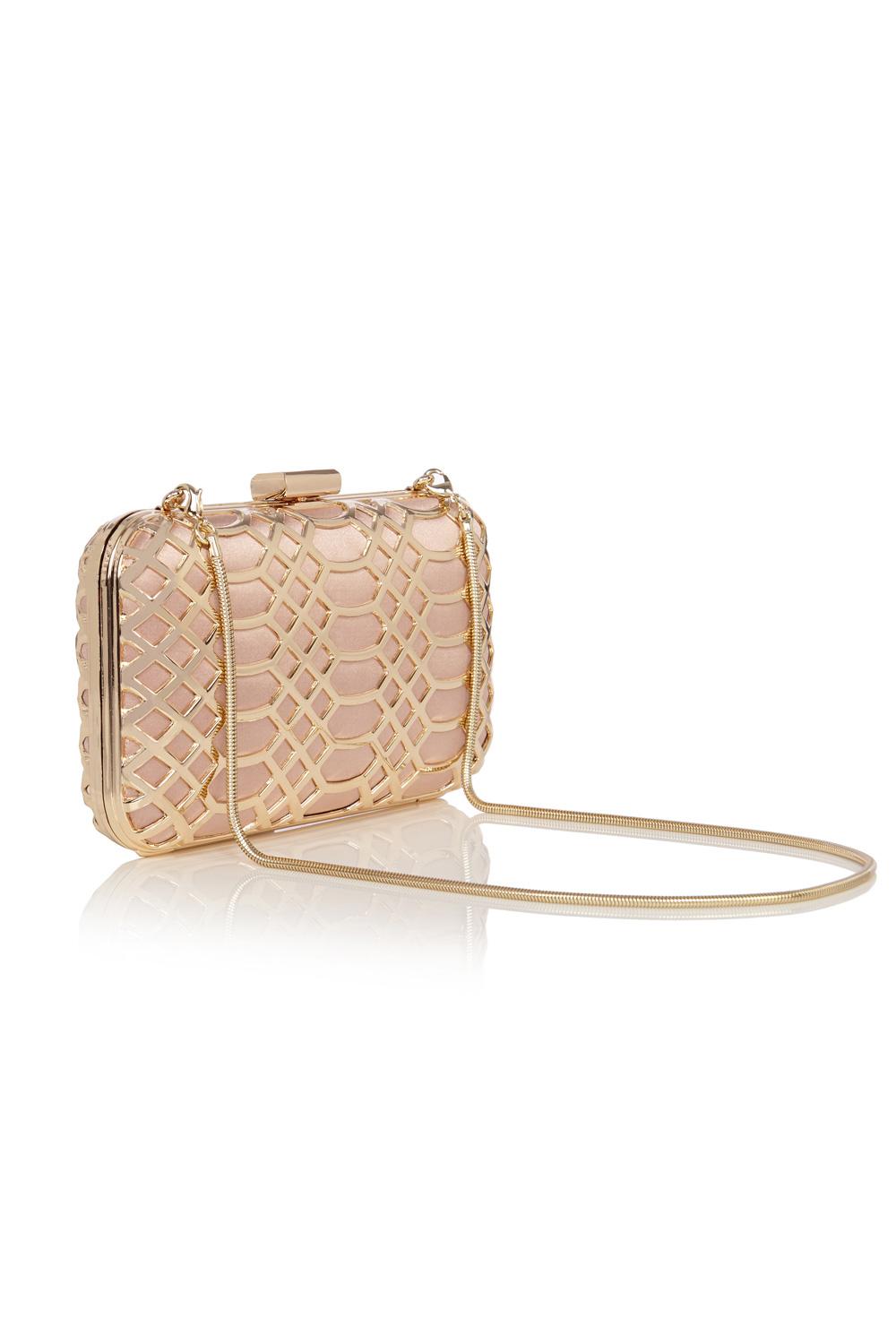 asos rose gold clutch