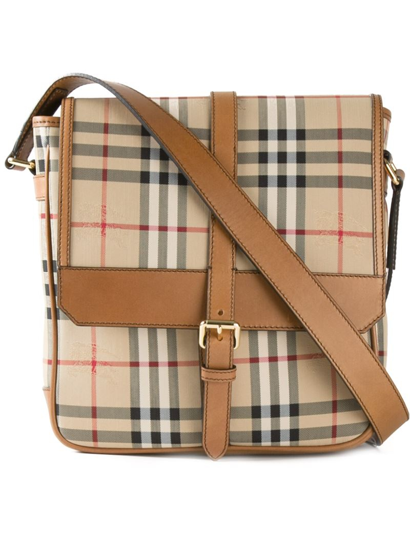 Lyst - Burberry 'horseferry Check' Messenger Bag in Natural for Men