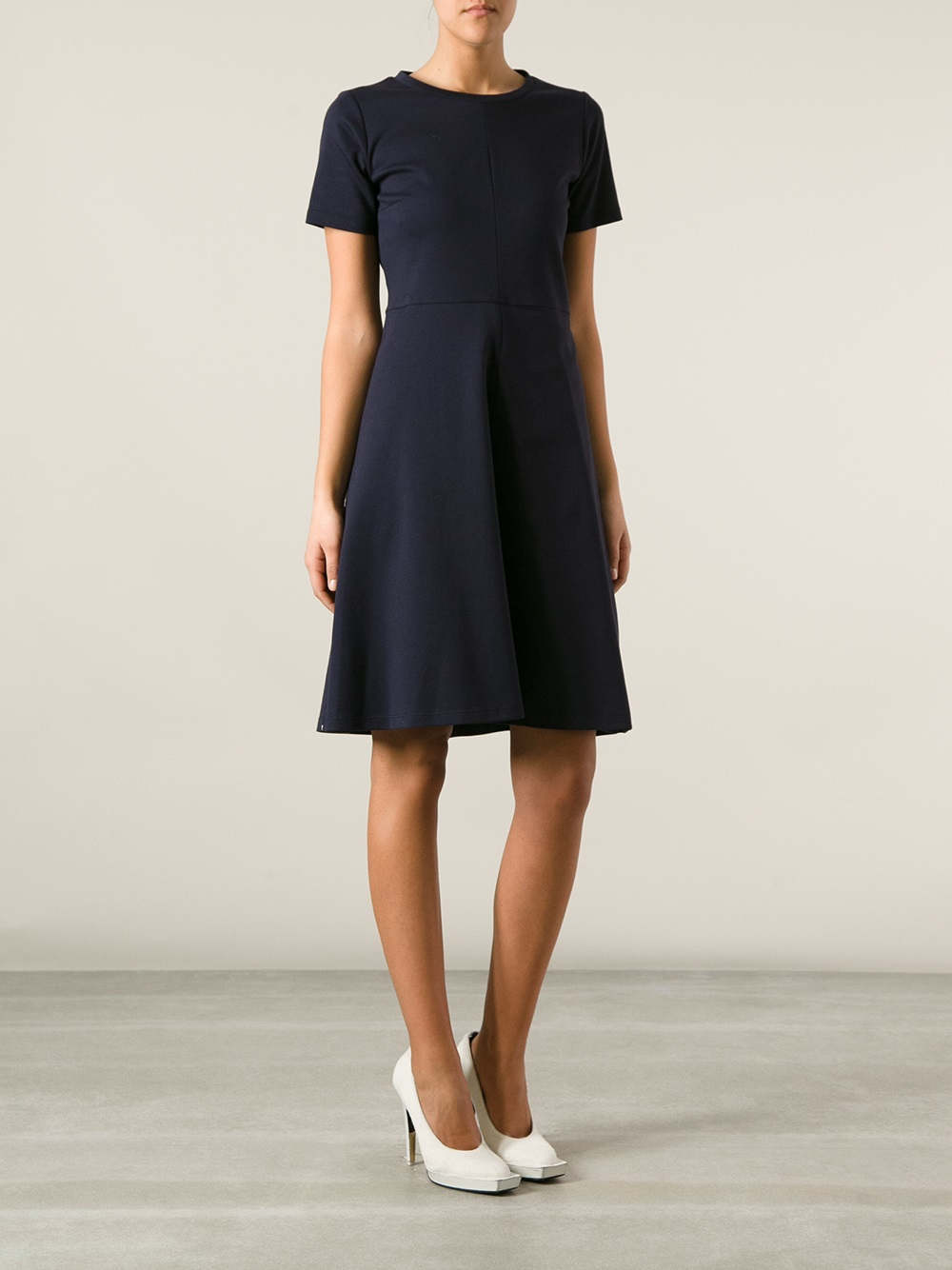 Jil sander navy T-shirt Dress in Blue | Lyst