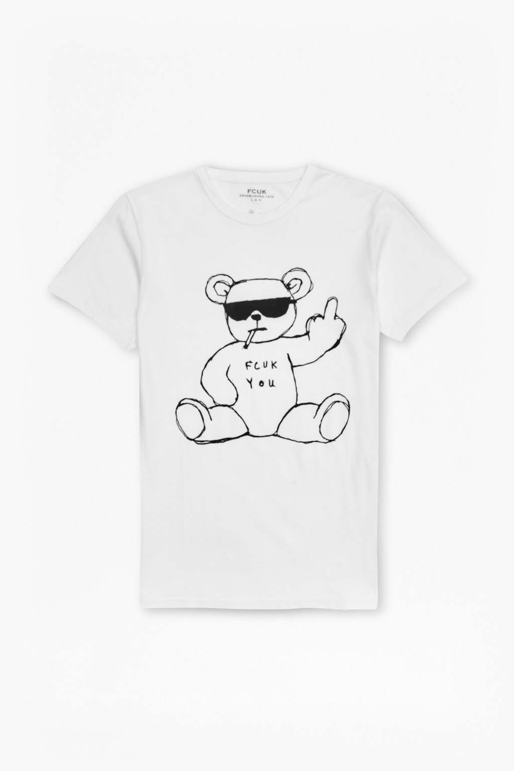 French connection Fcuk You Rude Bear T-shirt in White for Men | Lyst