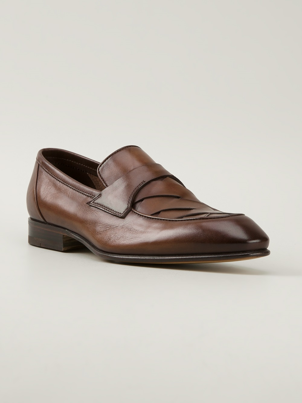 Santoni Classic Loafer in Brown for Men | Lyst