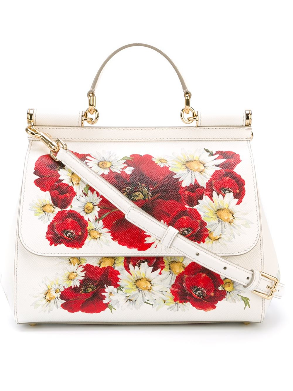 Dolce Gabbana Poppy Print Miss Sicily Medium Handbag In Red Lyst Gallery