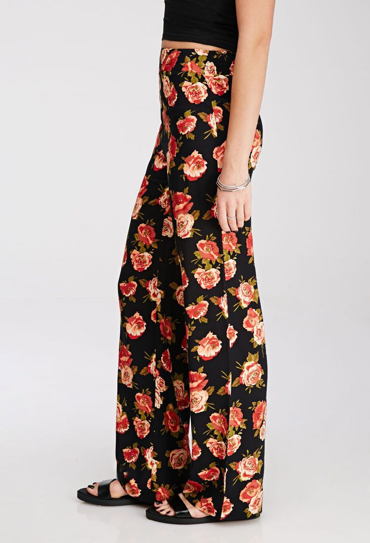 Lyst - Forever 21 Rose Print Pants