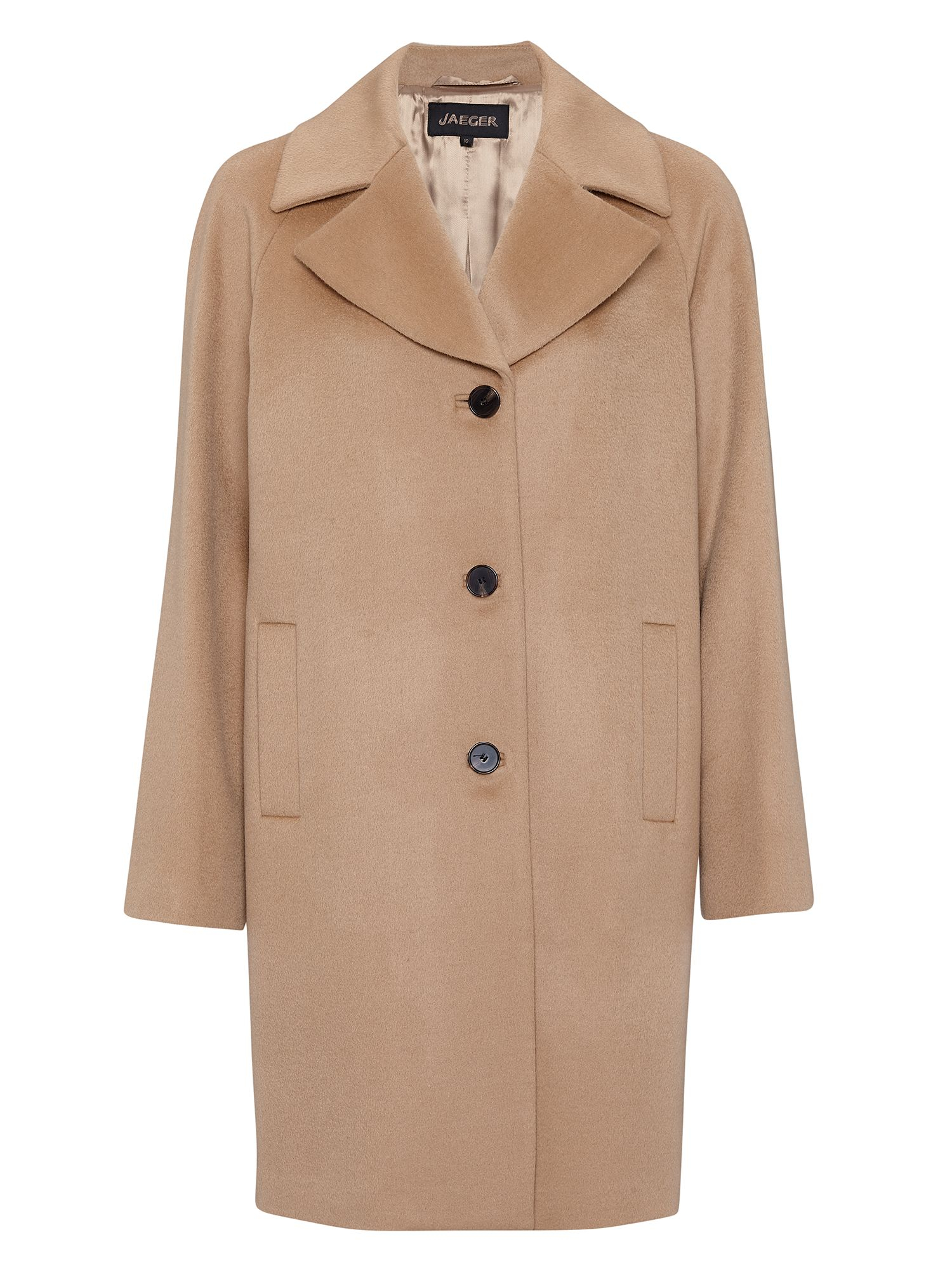 Jaeger Three Button Wool Coat in Beige (Camel) | Lyst