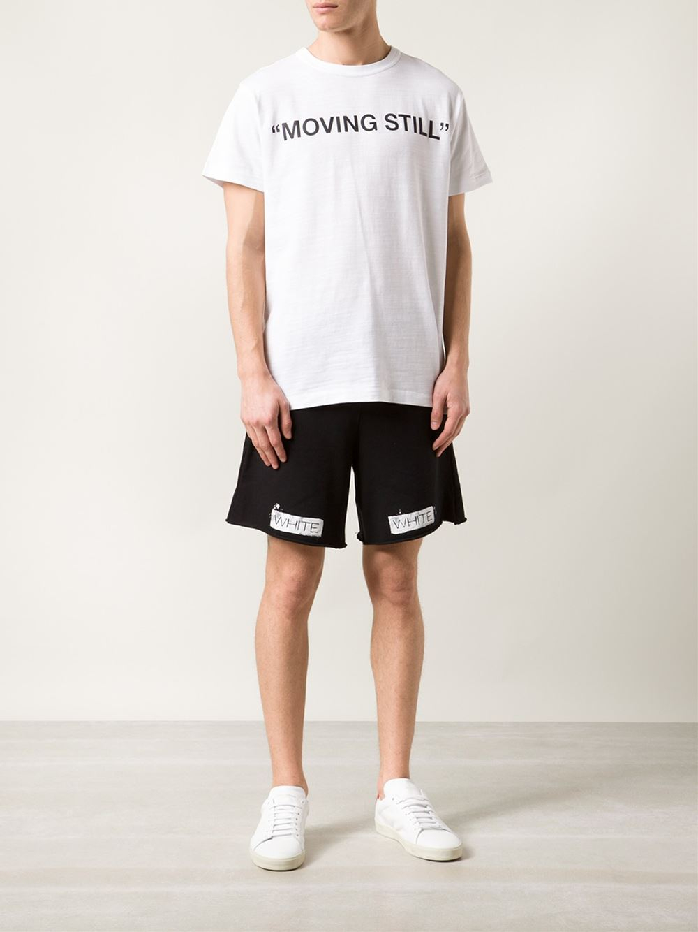 Lyst - Off-White C/O Virgil Abloh Striped Cotton Shorts in Black for Men