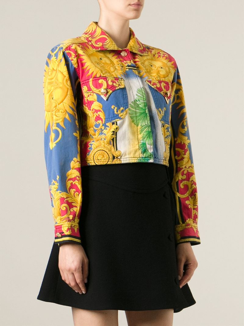 Versace Sun Baroque Print Jacket | Lyst