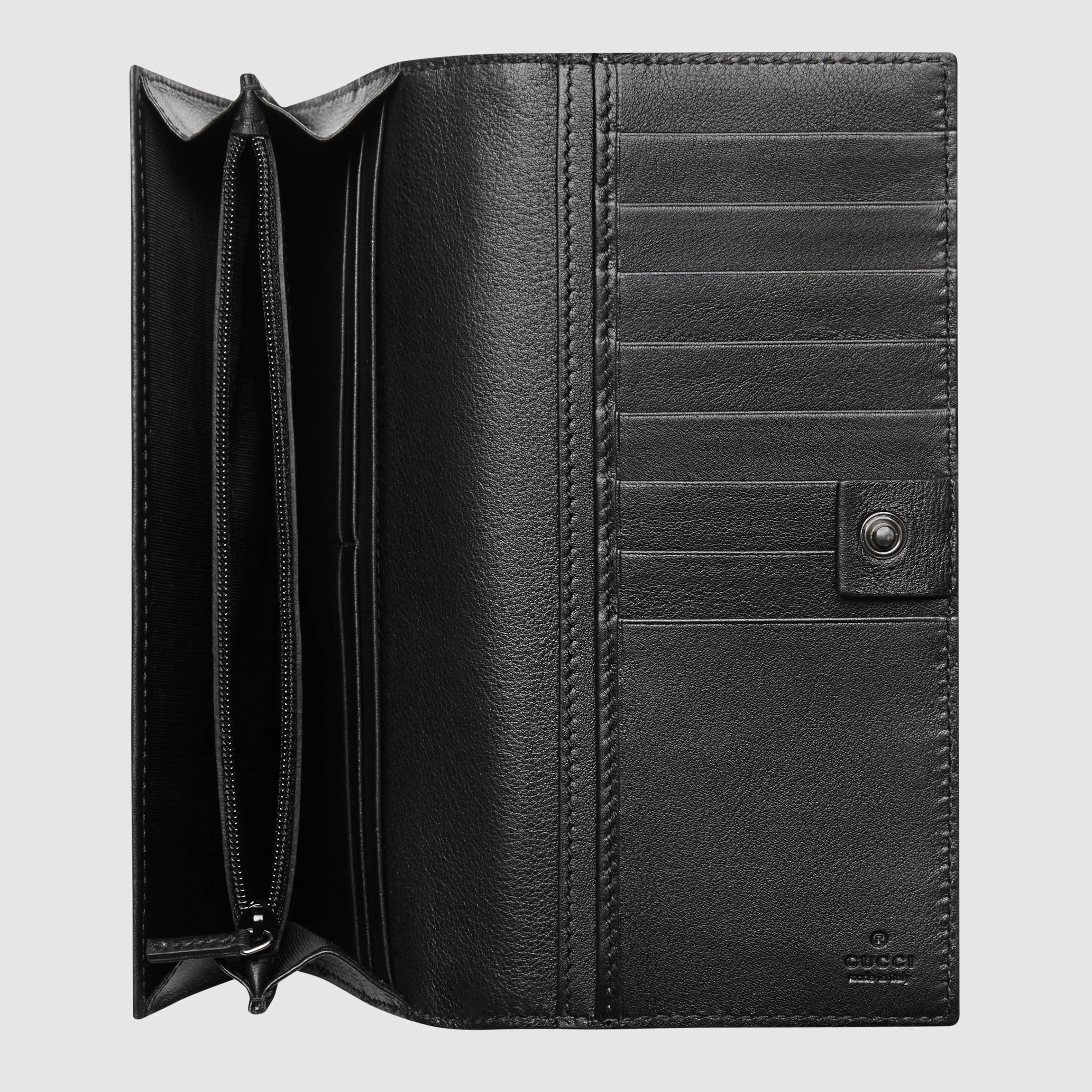 Lyst - Gucci Ssima Leather Long Wallet in Black for Men