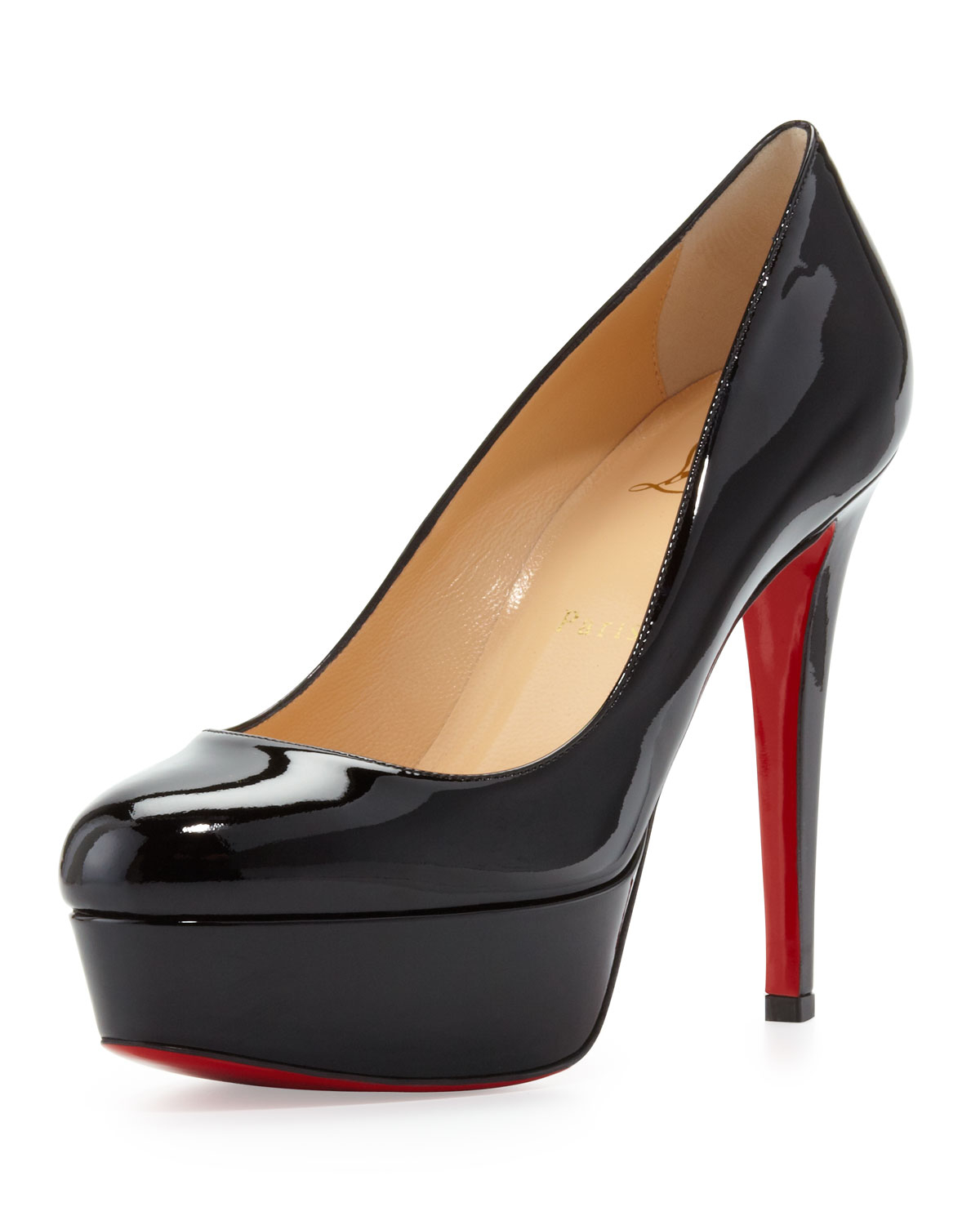 Lyst - Christian Louboutin Bianca Patent Leather Platform Pump in Black