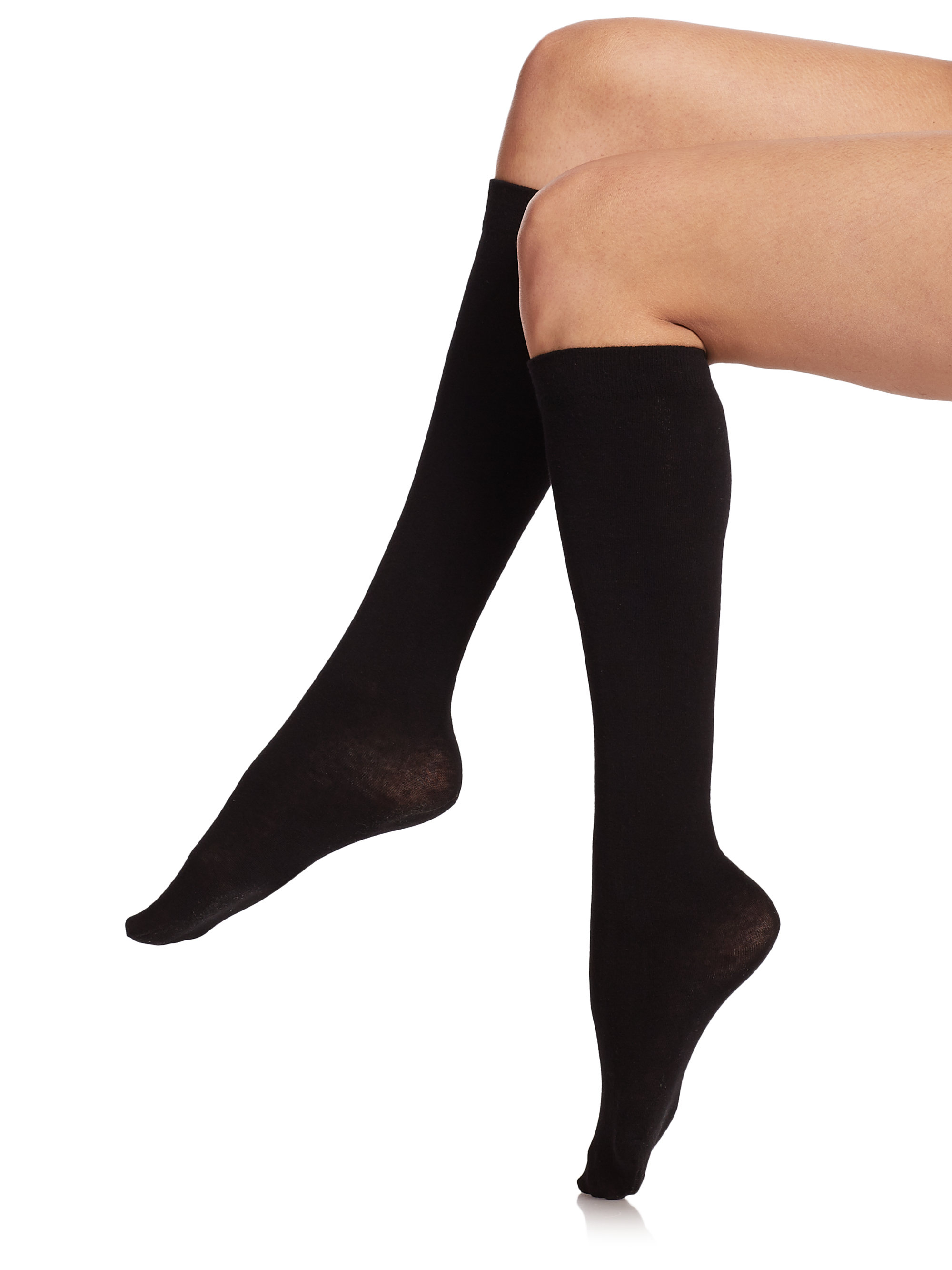 Fogal Touch Kneehigh Socks In Black Lyst