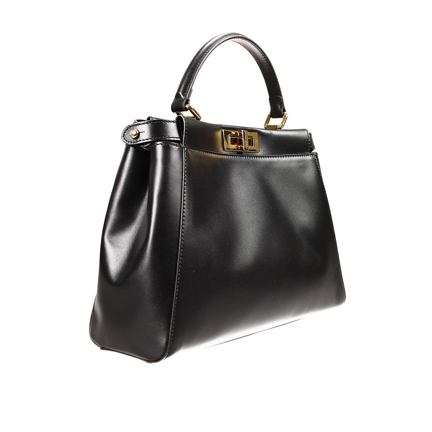 Fendi | Black Handbag Bag Peekaboo Medium Leather With Inside Contrast ...