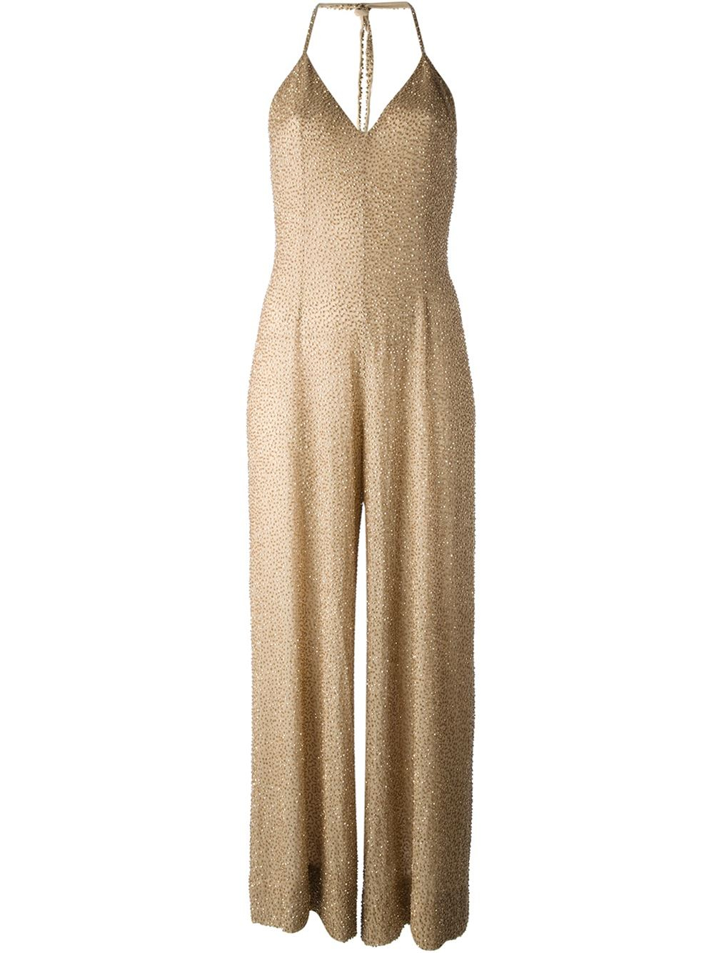 Vintage Flared Jumpsuit in Gold (metallic) | Lyst