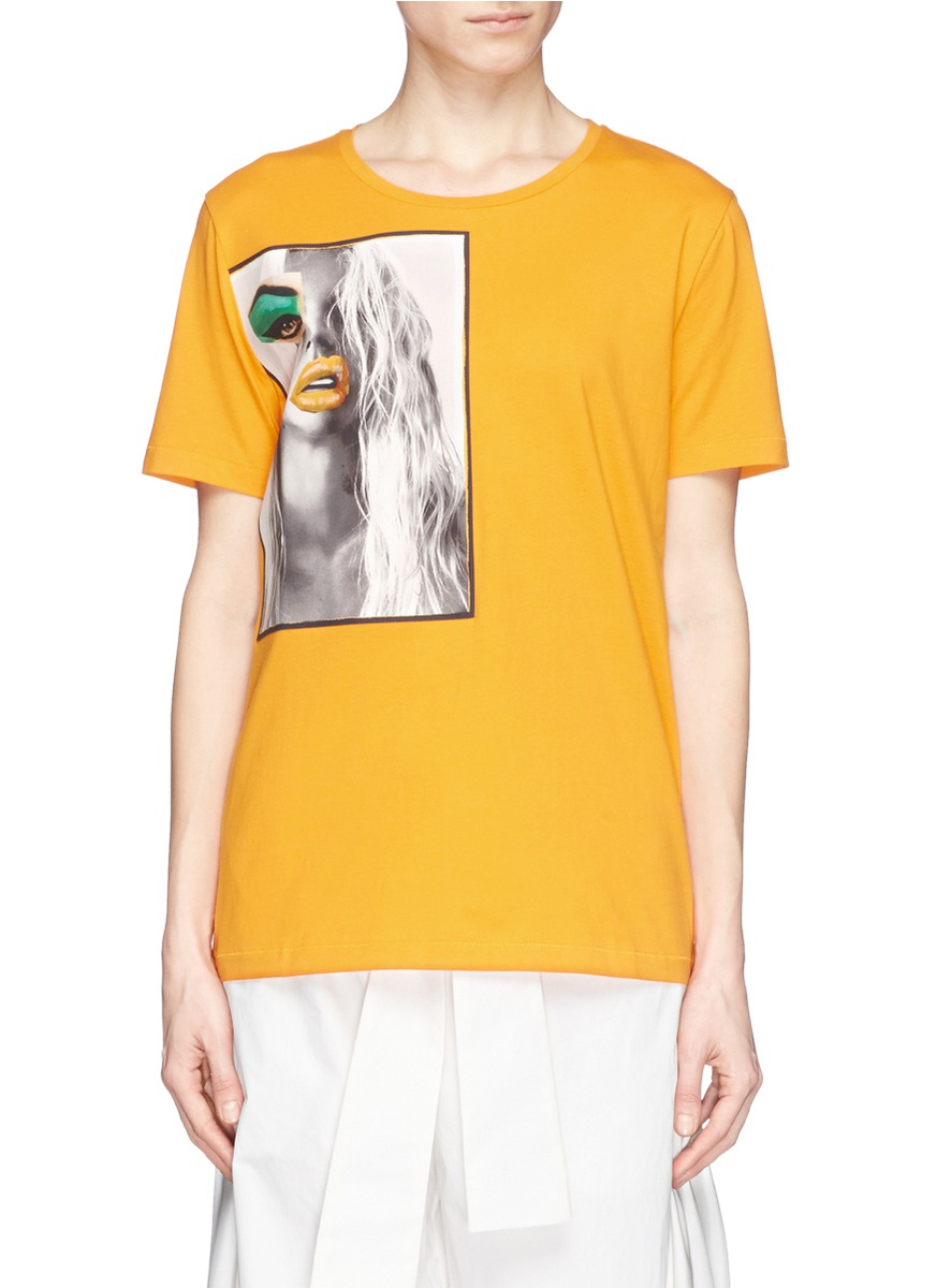 Acne Studios Vista Portrait Print T Shirt In Orange Lyst Gallery