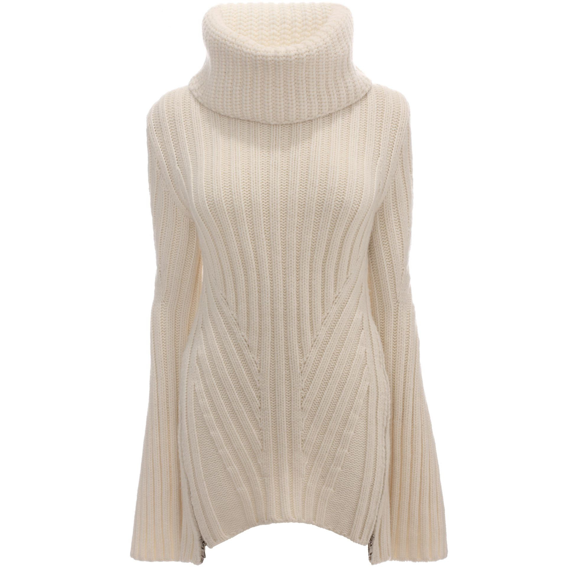 Lyst Alexander Mcqueen Funnel Neck Zip Jumper in White