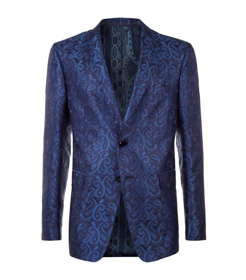 Etro Silk Paisley Jacket in Blue for Men | Lyst
