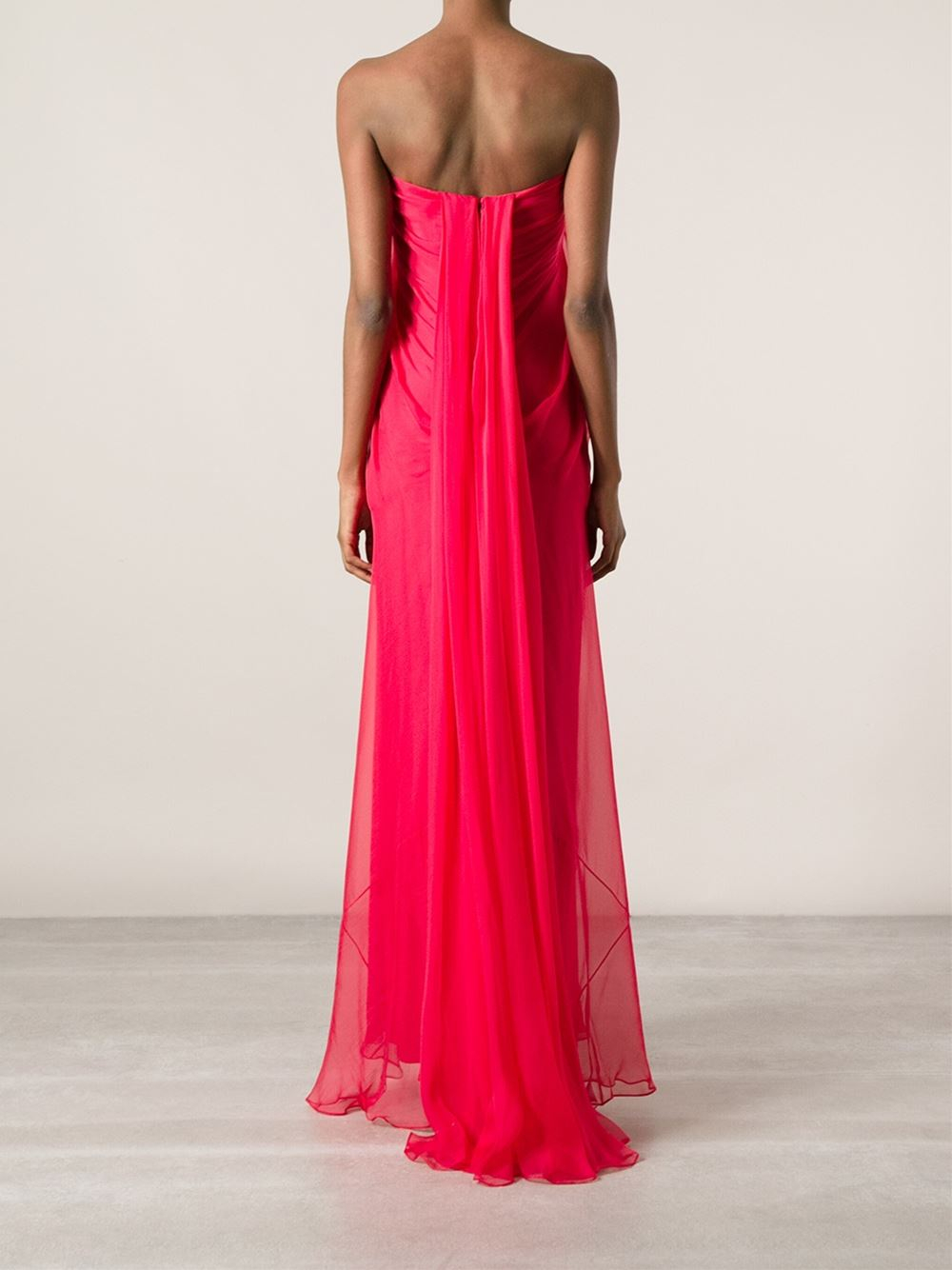 Alexander mcqueen Strapless Evening Dress in Red Lyst