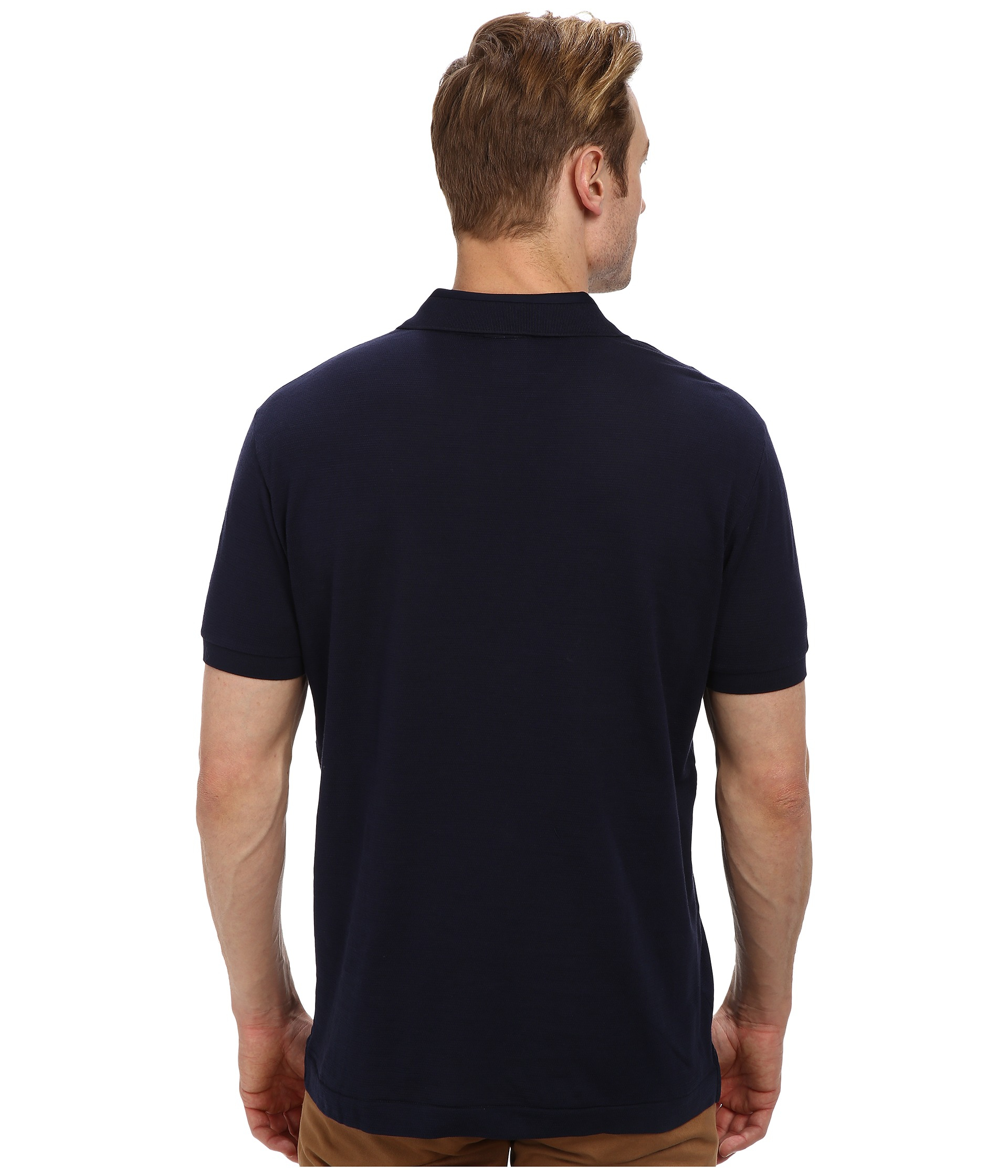 Lacoste S/S Textured Military Polo Shirt in Blue for Men (Navy Blue) | Lyst