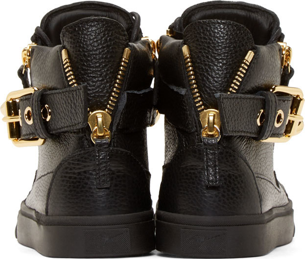 black and gold giuseppe trainers