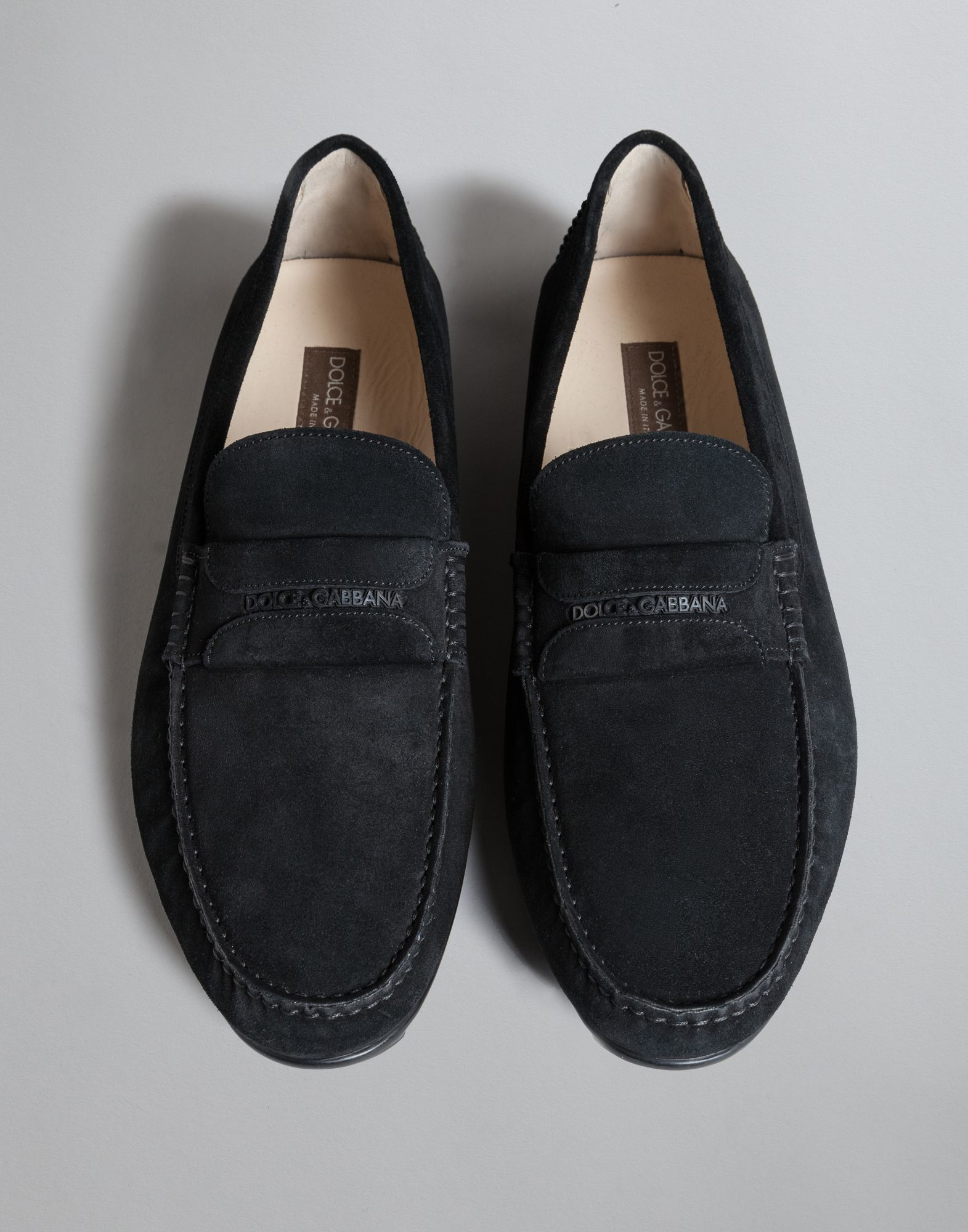 Lyst - Dolce & Gabbana Suede Calfskin Driving Shoe in Black for Men