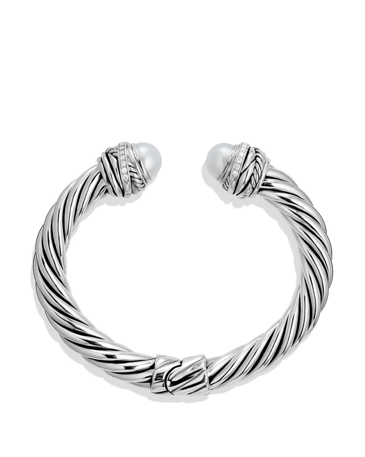 David yurman Cable Classic Crossover Bracelet With Pearls And Diamonds ...