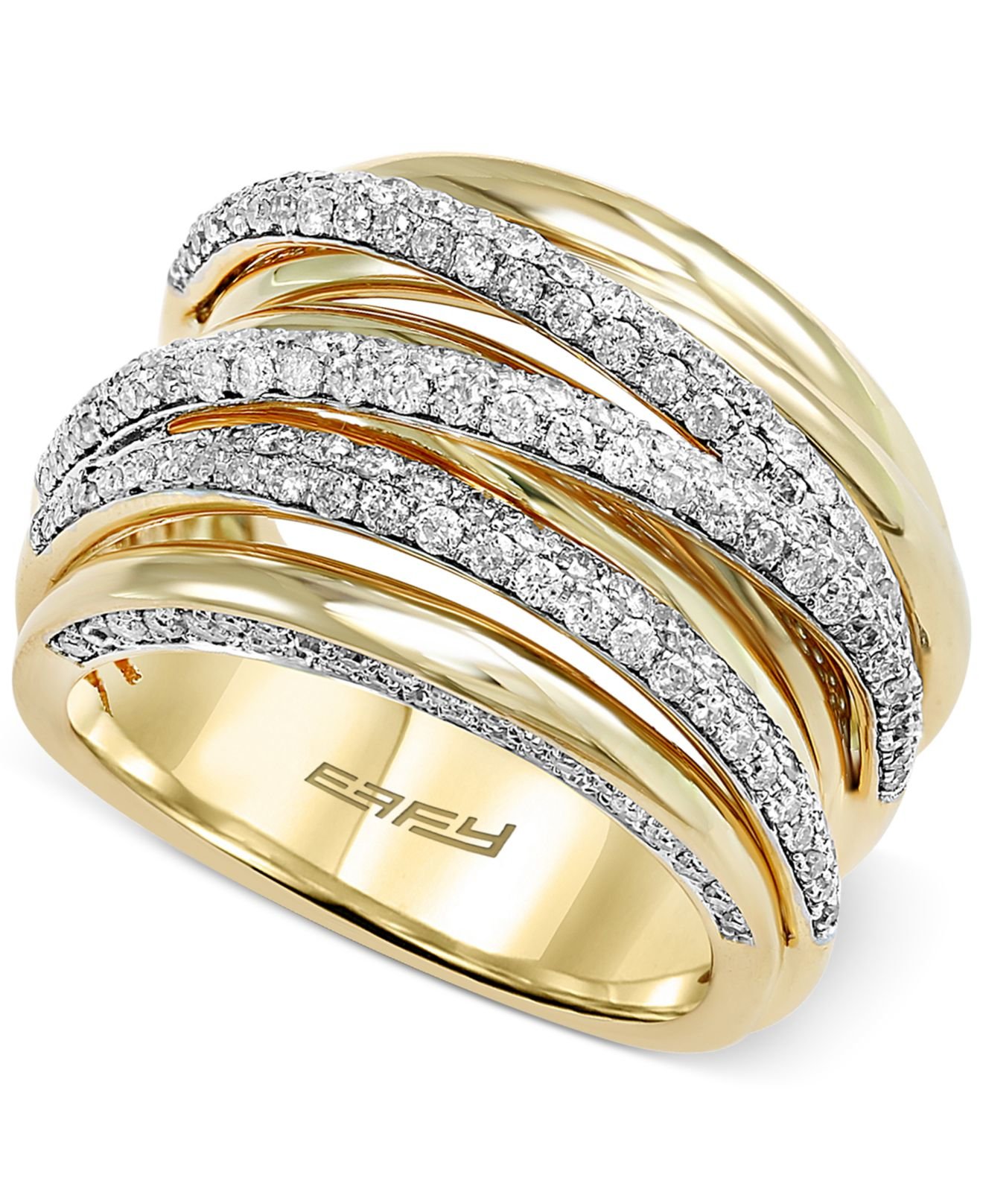 Effy collection Effy Diamond Multirow Ring (1 Ct. T.w.) In 18k Gold in